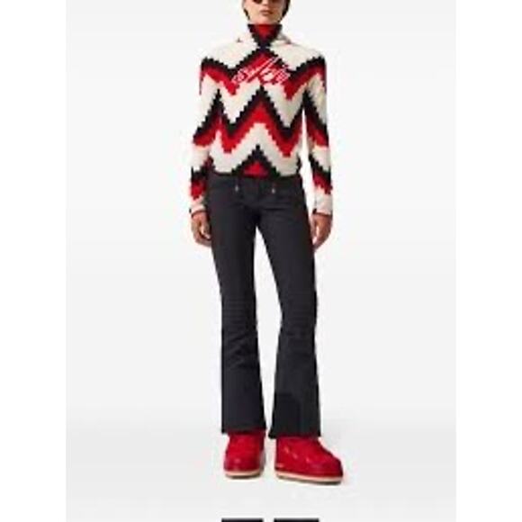 PERFECT MOMENT CHEVRON MERINO WOOL TURTLENECK SWEATER red small - Picture 3 of 11